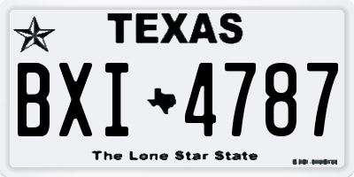 TX license plate BXI4787