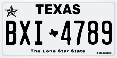 TX license plate BXI4789
