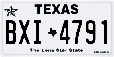 TX license plate BXI4791