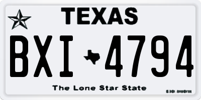 TX license plate BXI4794