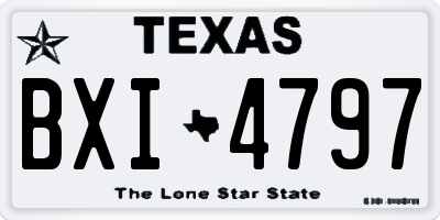 TX license plate BXI4797