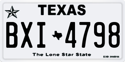 TX license plate BXI4798