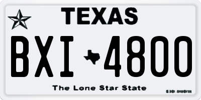 TX license plate BXI4800
