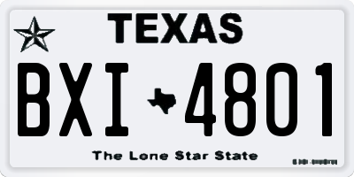 TX license plate BXI4801