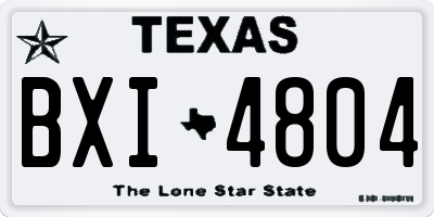 TX license plate BXI4804