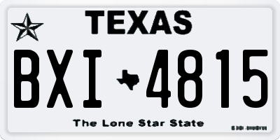 TX license plate BXI4815