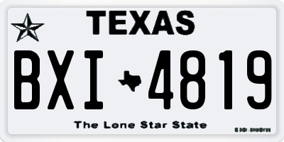 TX license plate BXI4819