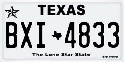 TX license plate BXI4833