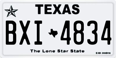 TX license plate BXI4834