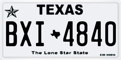 TX license plate BXI4840
