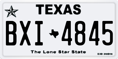 TX license plate BXI4845