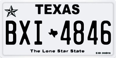 TX license plate BXI4846