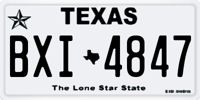 TX license plate BXI4847