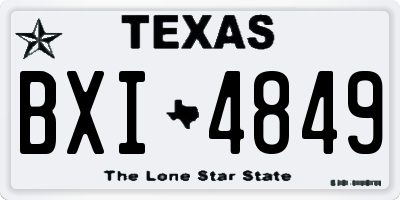 TX license plate BXI4849