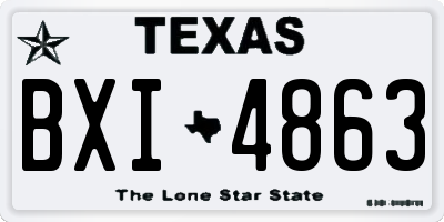 TX license plate BXI4863