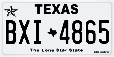 TX license plate BXI4865