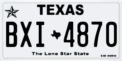TX license plate BXI4870