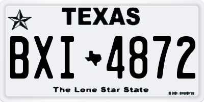 TX license plate BXI4872