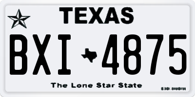 TX license plate BXI4875