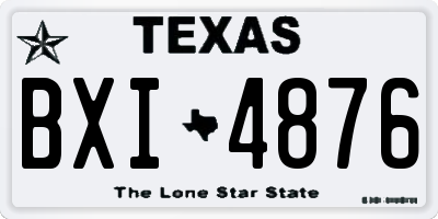 TX license plate BXI4876