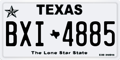 TX license plate BXI4885