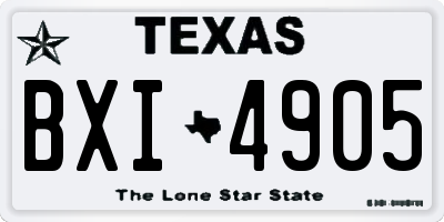 TX license plate BXI4905