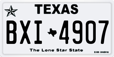 TX license plate BXI4907