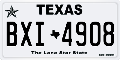 TX license plate BXI4908