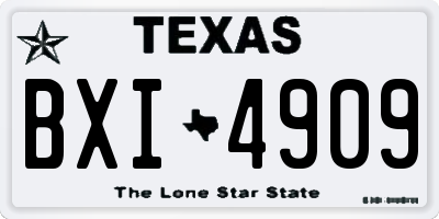 TX license plate BXI4909