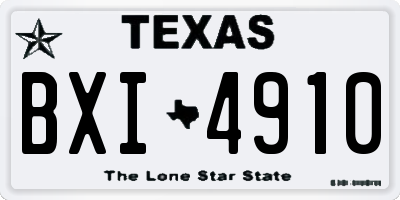 TX license plate BXI4910