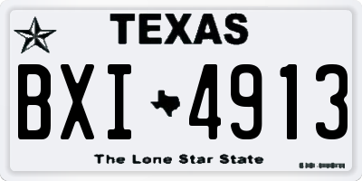 TX license plate BXI4913