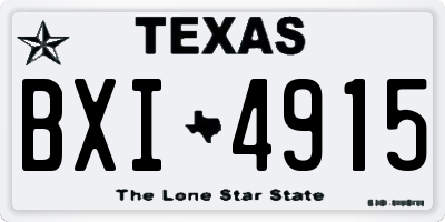 TX license plate BXI4915