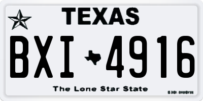 TX license plate BXI4916