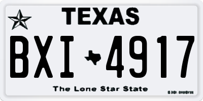 TX license plate BXI4917