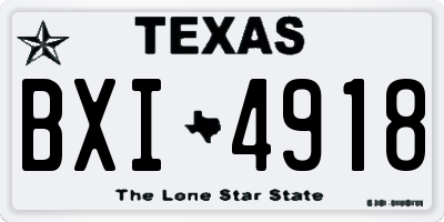 TX license plate BXI4918