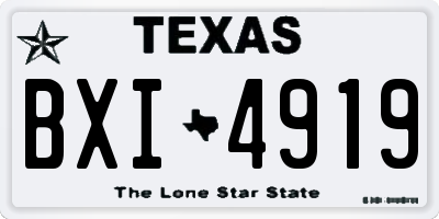 TX license plate BXI4919