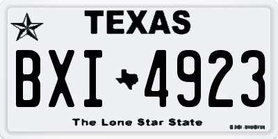 TX license plate BXI4923