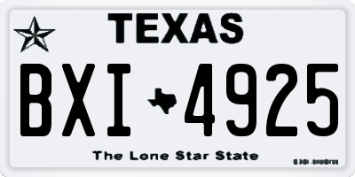 TX license plate BXI4925