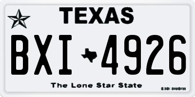TX license plate BXI4926