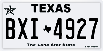 TX license plate BXI4927