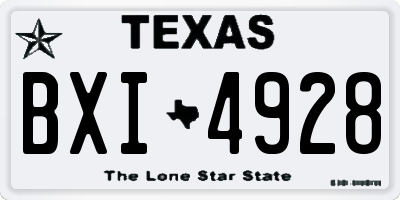 TX license plate BXI4928