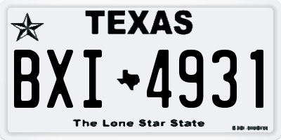 TX license plate BXI4931