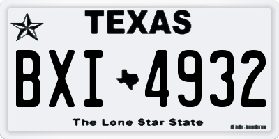 TX license plate BXI4932