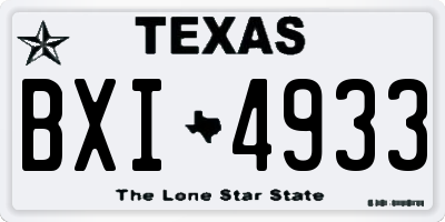 TX license plate BXI4933