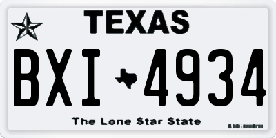 TX license plate BXI4934