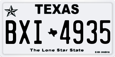 TX license plate BXI4935