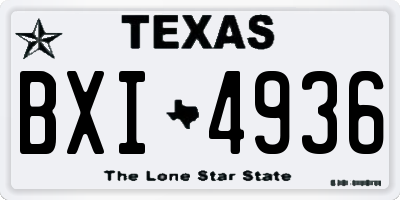 TX license plate BXI4936