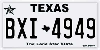 TX license plate BXI4949