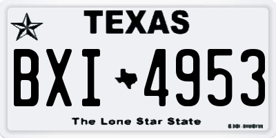 TX license plate BXI4953