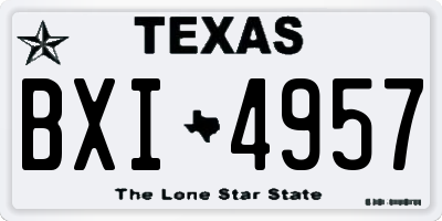 TX license plate BXI4957